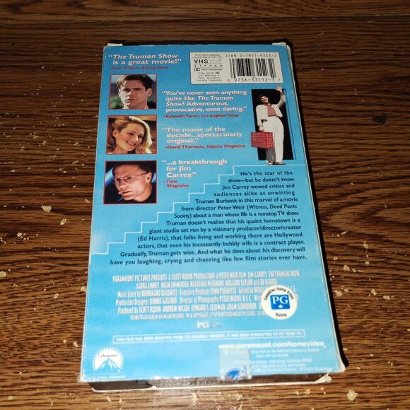 The Truman Show (VHS, 1998, Paramount Pictures) Jim Carrey - Picture 2 of 6